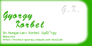 gyorgy korbel business card